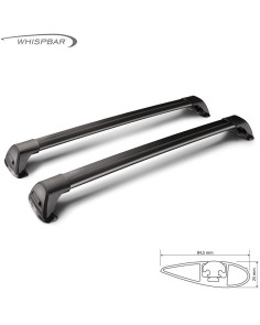 Barre portatutto alluminio nero per corrimano Subaru Outback dal 2021