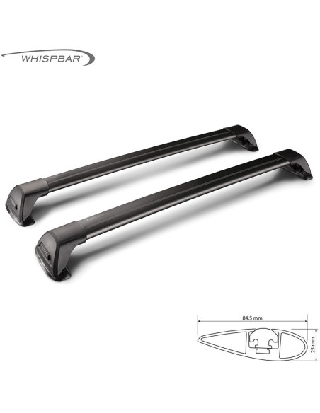 Barre portatutto alluminio nero per railing bassi Subaru Outback 2015-2021