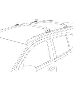 Barre portatutto alluminio nero per railing bassi Subaru Outback 2015-2021 2