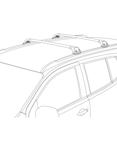 Barre portatutto alluminio nero per railing bassi Subaru Outback 2015-2021