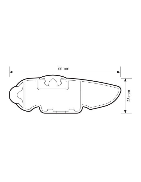 Barre portatutto portapacchi alluminio nero 128cm Silenzio Rail corrimano aperti