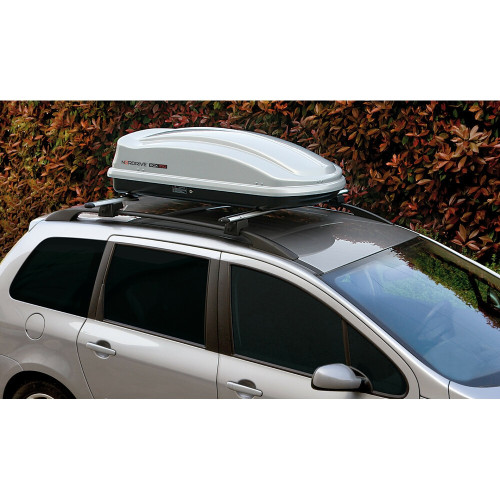 Box Auto Portatutto Portapacchi Nordrive in ABS 330 litri Argento lucido