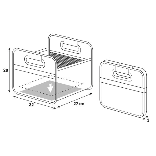 Organizer baule pieghevole polyestere 32x27xH28cm
