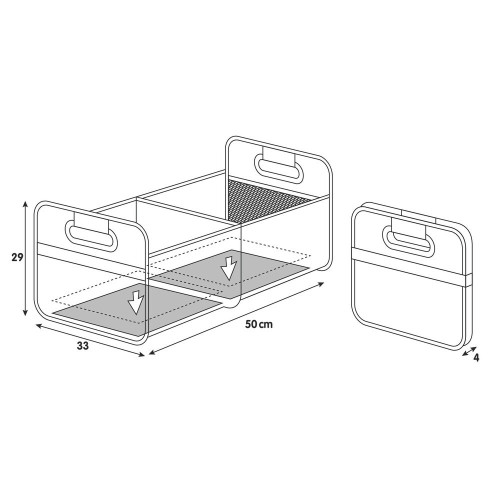 Organizer baule pieghevole polyestere 50x33xH29cm