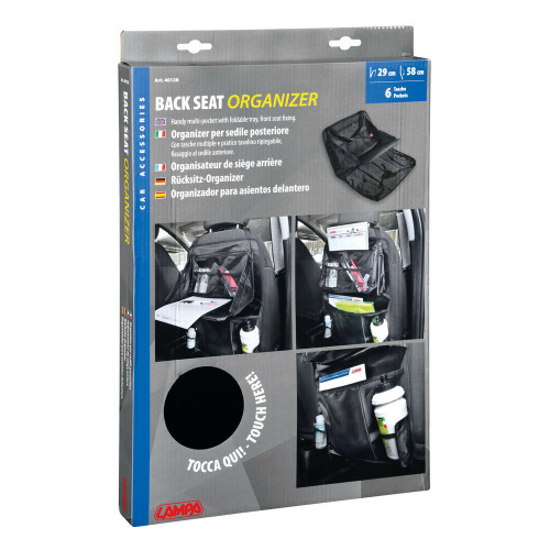 Organizer per sedile anteriore auto con tasche multiple e tavolino