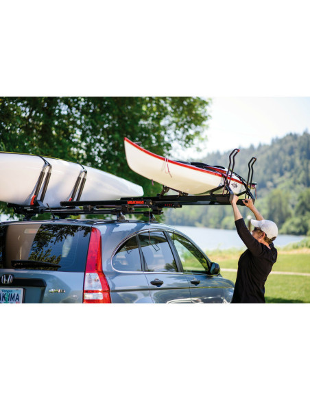 Porta kayak e 2 tavole da surf estensibile per barre portatutto Yakima ShowDown