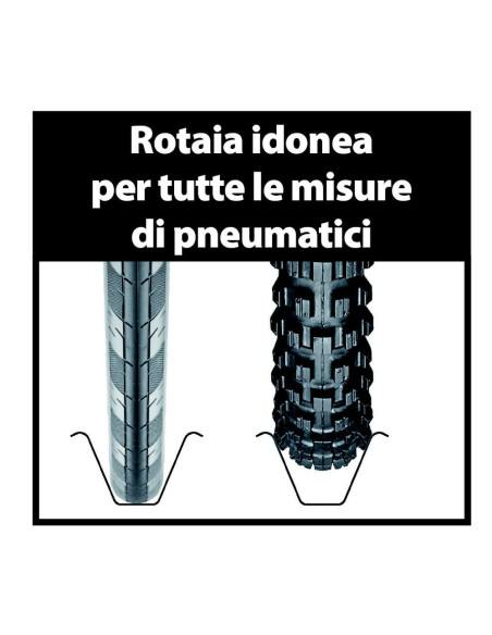 Portabiciclette universale in acciaio con serratura per barre portatutto