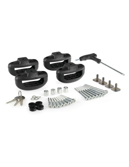 Portasci e Snowboard PS-60 Scorrevole in alluminio nero per barre 6 sci o 4 snow
