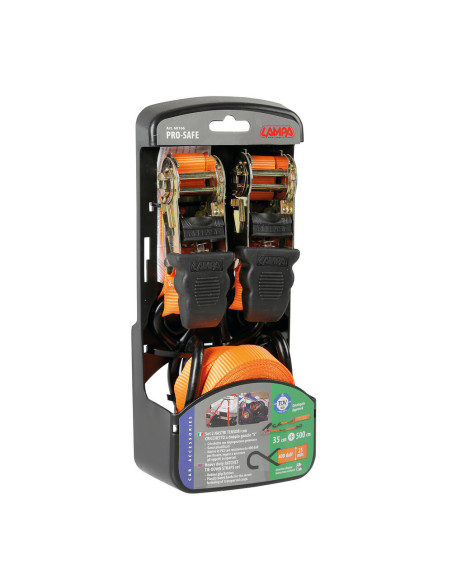 Set 2 nastri tensori con cricchetto a doppio gancio S - 500 cm