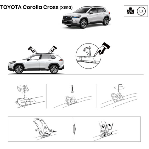 Kit barre portatutto LP56 per Toyota Corolla Cross dal 2022