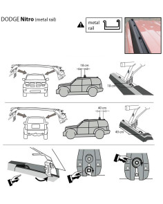 Kit barre portatutto LP56 per Dodge Nitro 5p dal 2007 railing metallo 2