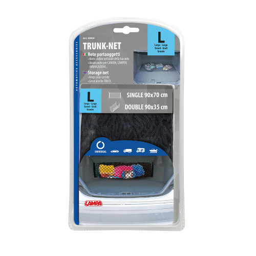 Rete portaoggetti multiuso da baule con ancoraggi 90x35cm
