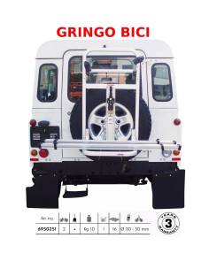 Portabici per fuoristrada e jeep, fissaggio a ruota di scorta, 2 biciclette