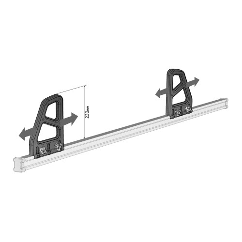 Coppia fermacarico K-2 H23cm per barre commerciali Nordrive kargo