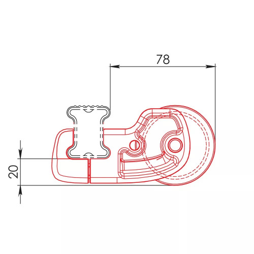 Rullo posteriore L64cm per barre commerciali Nordrive kargo