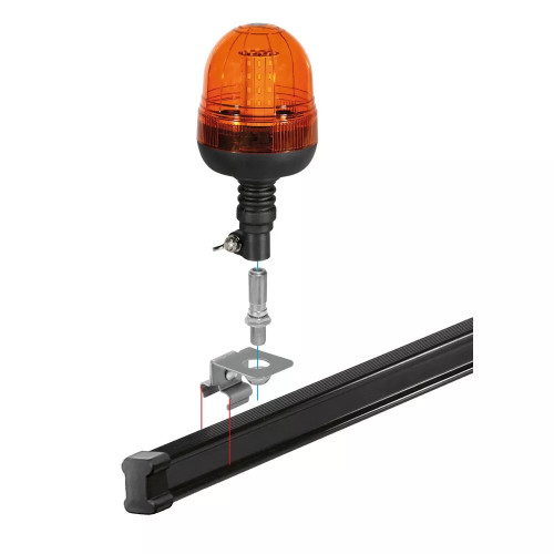 Staffa porta lampade rotanti per barre Nordrive Kargo in acciaio
