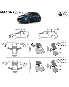Kit barre portatutto LP49 per Mazda 2 5 porte dal 2014 2