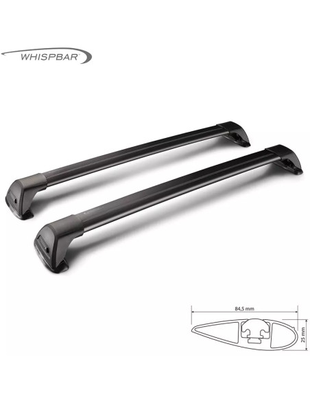 Barre portatutto portapacchi alluminio nero Ford Edge con tetto vetro dal 2016