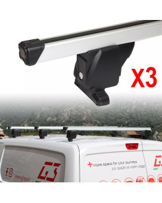 3 barre portatutto portapacchi alluminio G3 Opel Movano 1999-2010 tetto alto