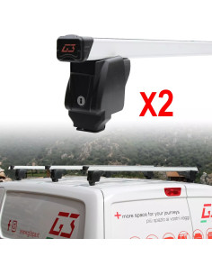 2 barre portatutto portapacchi alluminio G3 Fiat Doblo' 2000-2009