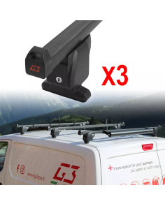3 barre portatutto portapacchi acciaio G3 Fiat Doblo' II 2010-2022