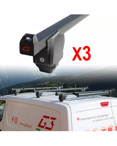 3 barre portatutto portapacchi acciaio G3 per Ford Transit Custom 2012-2023