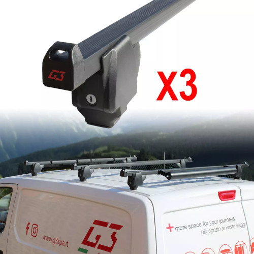 3 barre portatutto portapacchi acciaio G3 per Ford Transit Custom 2012-2023