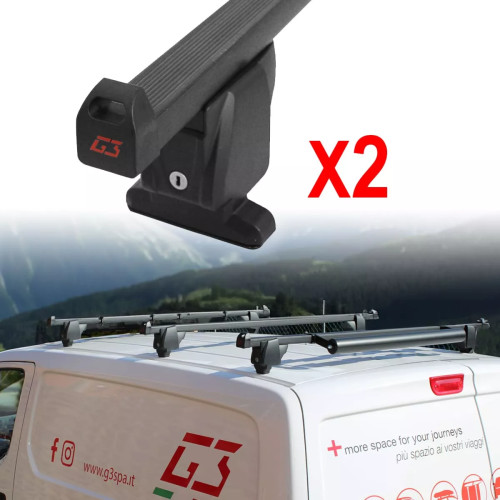 2 barre portatutto portapacchi acciaio G3 Opel Combo D 2012-2018