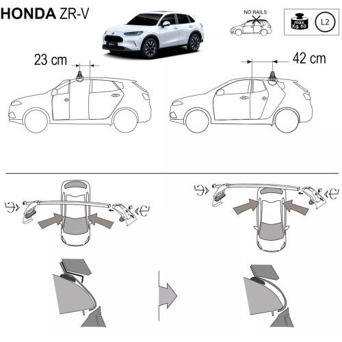 Kit barre portatutto LP43 per Honda ZR-V dal 2023
