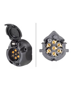 Presa 7 poli 12V in plastica tonda per rimorchi