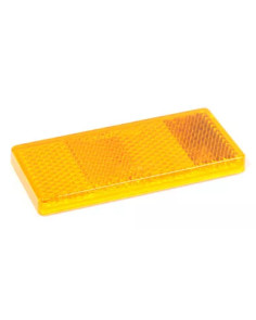 Catadiottro singolo rettangolare arancio adesivo 69x31mm per rimorchio