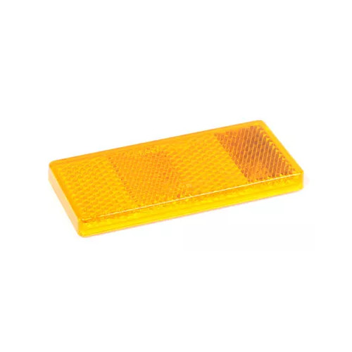 Catadiottro singolo rettangolare arancio adesivo 69x31mm per rimorchio