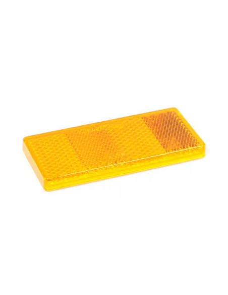 Catadiottro singolo rettangolare arancio adesivo 69x31mm per rimorchio