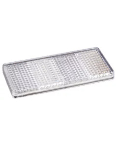 Catadiottro singolo rettangolare bianco adesivo 69x31mm per rimorchio