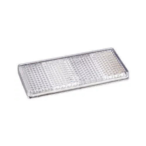 Catadiottro singolo rettangolare bianco adesivo 69x31mm per rimorchio