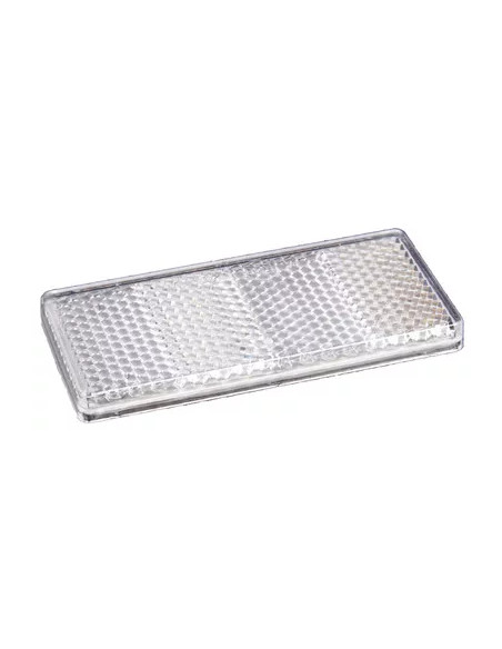 Catadiottro singolo rettangolare bianco adesivo 69x31mm per rimorchio