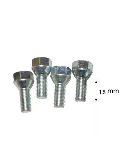 Kit 4 bulloni conici per cerchio rimorchio M12x1.5 15mm 300199003