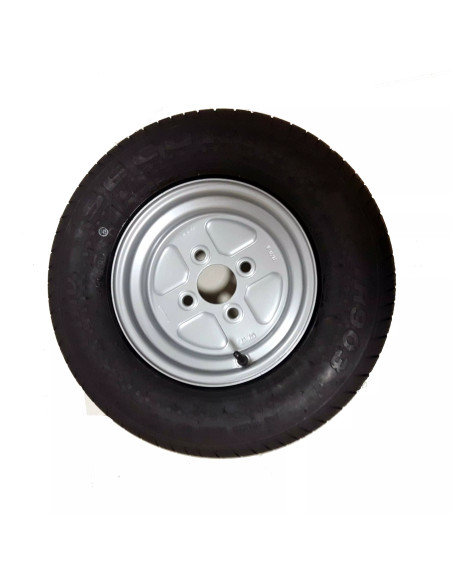 Ruota con pneumatico 145 R10'' 4X98 foro 58MM Tubeless per rimorchi