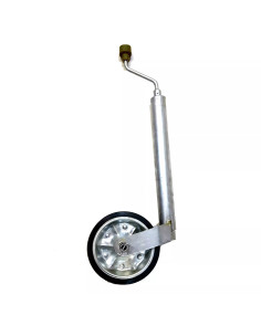 Ruotino telescopico con gambo D.48 200x50 con vite per rimorchi - man. grigia