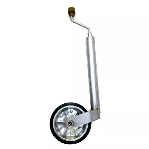 Ruotino telescopico con gambo D.48 200x50 con vite per rimorchi - man. grigia
