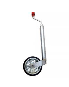 Ruotino telescopico con gambo D.48 200x50 con vite per rimorchi - man. rossa