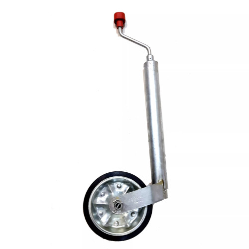 Ruotino telescopico con gambo D.48 200x50 con vite per rimorchi - man. rossa