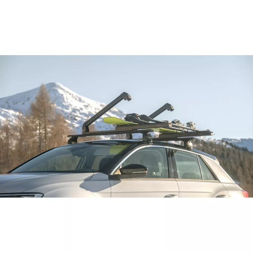 Portasci e Snowboard PS-60 Scorrevole in alluminio nero per barre 6 sci o 4 snow