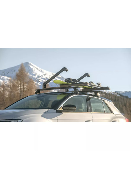 Portasci e Snowboard PS-60 Scorrevole in alluminio nero per barre 6 sci o 4 snow