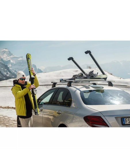 Portasci e Snowboard NK-60 in alluminio per barre 6 sci o 4 snow