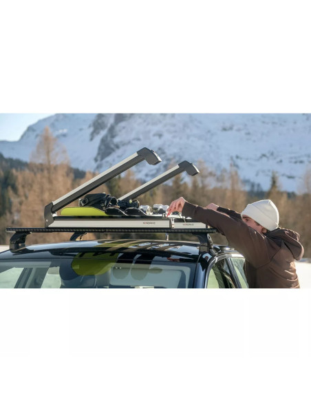 Portasci e Snowboard PS-60 Scorrevole in alluminio per barre 6 sci o 4 snow