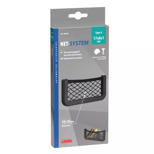 Tasca a rete elasticizzata multiuso Doppio fissaggio 17x8cm