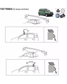 Bagagliera cestello Sigma 104x110cm per Fiat Panda senza corrimano 2003-2012 2