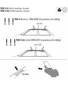 Kit barre portatutto LP43 per Toyota Rav4 5p Crossover 2006-2013 2