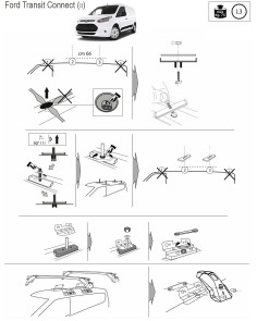 Kit barre portatutto LP56 per Ford Transit Connect 2013-2024 2